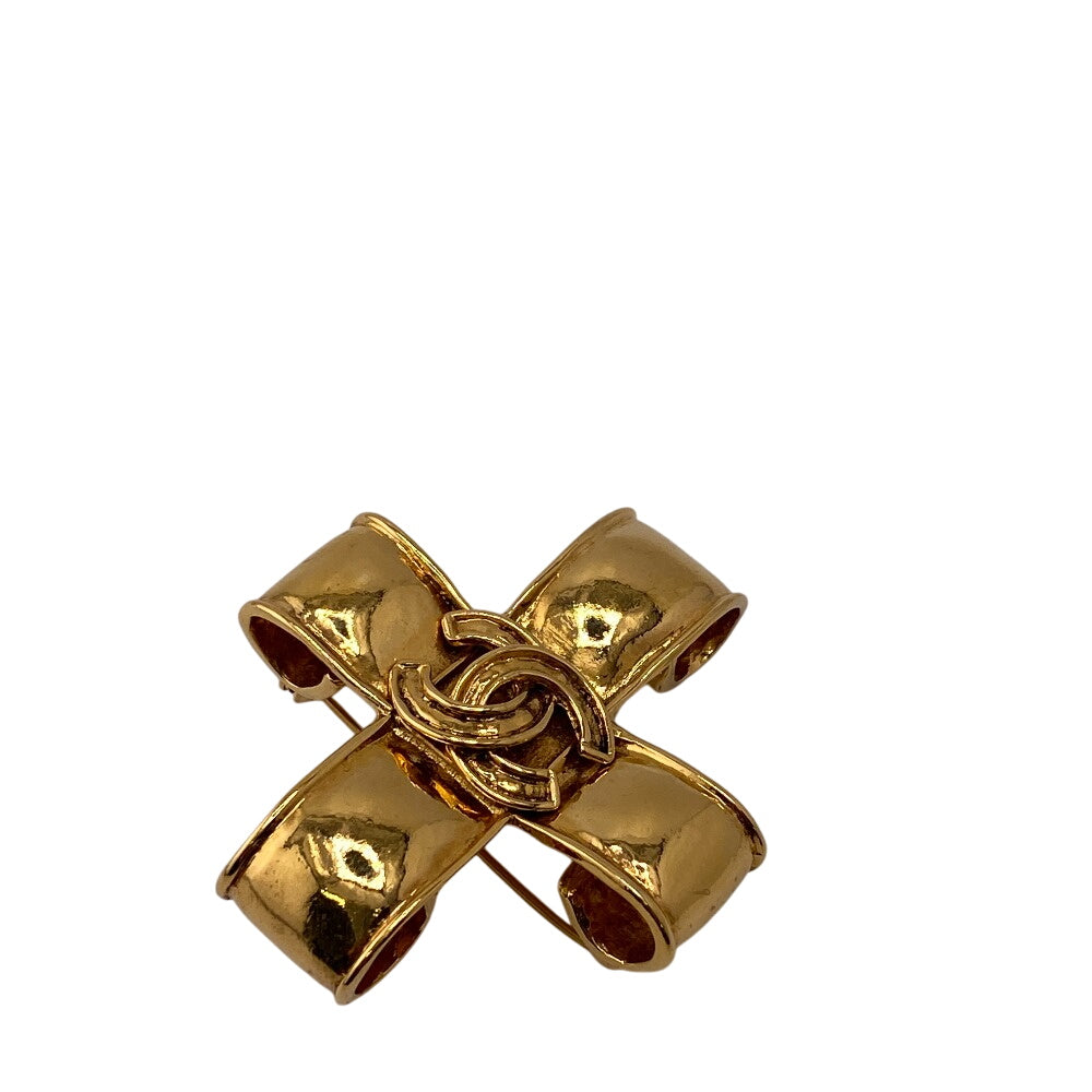 Chanel Brooch Plated Gold Handbag