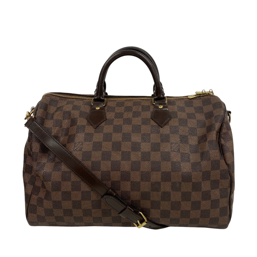 Louis Vuitton Boston Duffel N41182 Damier Speedy Leather Brown Mini Travel Bag