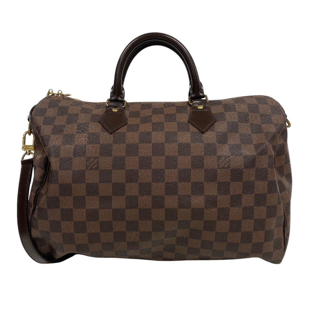 Louis Vuitton Boston Duffel N41182 Damier Speedy Leather Brown Mini Travel Bag