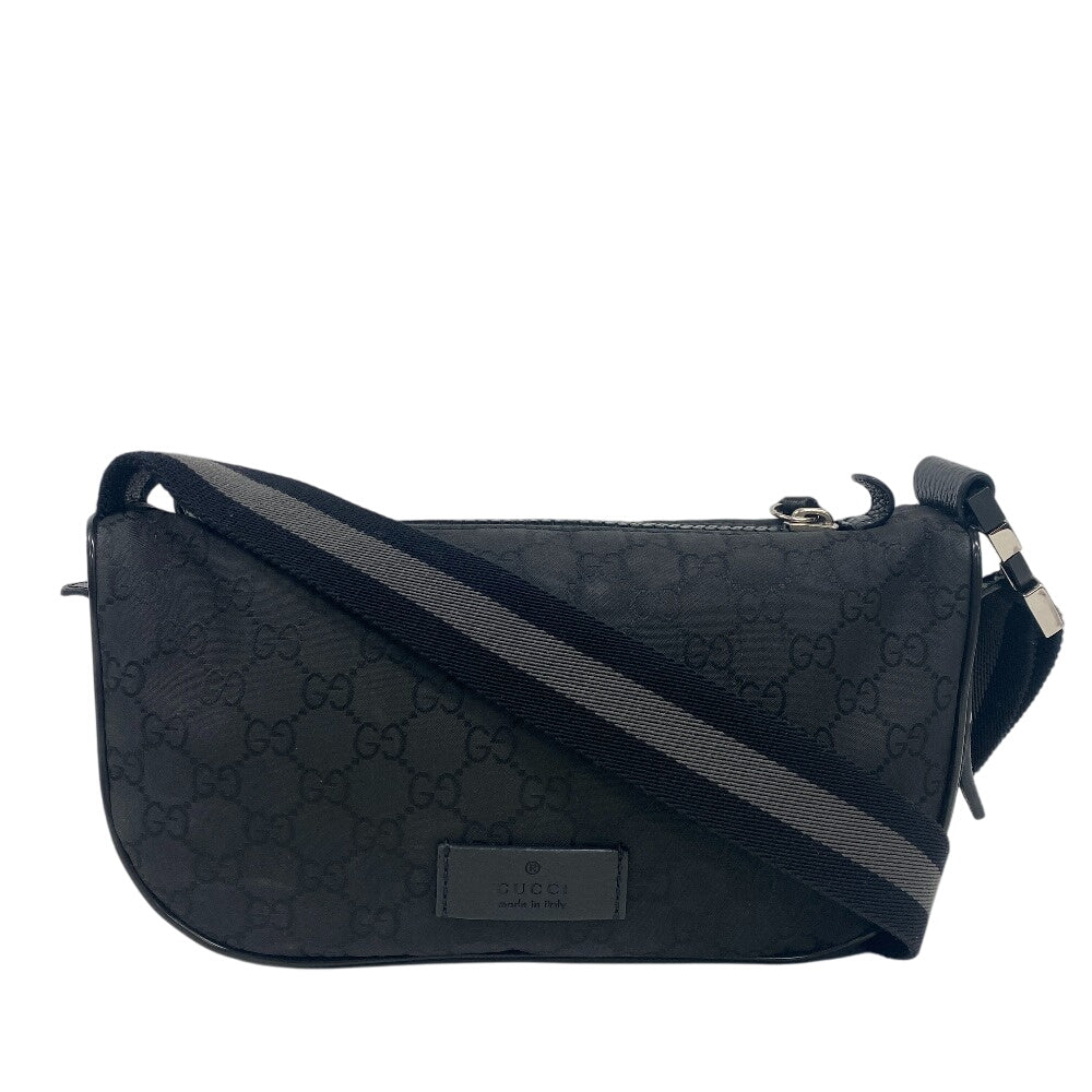 Gucci Sling GG Leather Nylon Black Travel Bag
