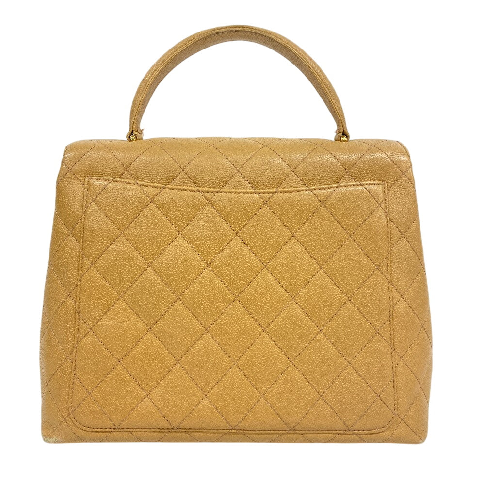 Chanel Caviar skin Matrasse COCO Mark Beige Handbag