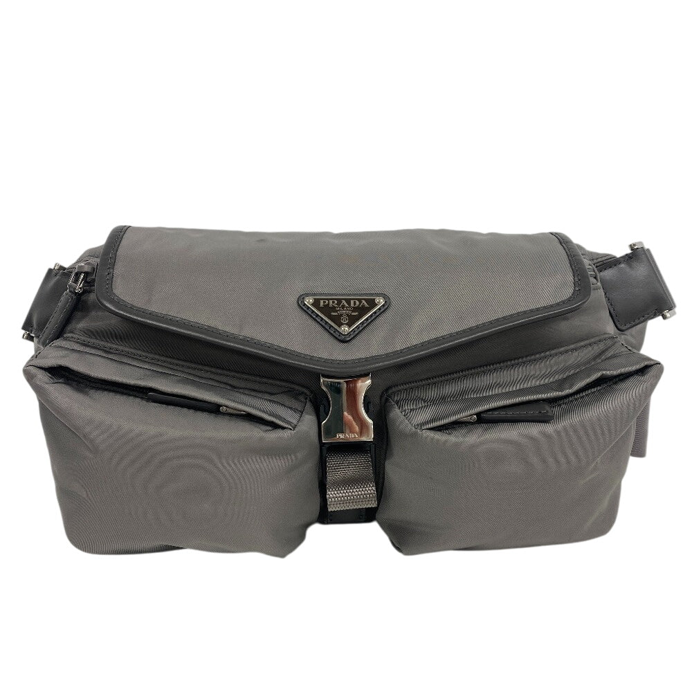 Sling Bag , Recycled Polyamide Gray Re Nylon Travel Bag