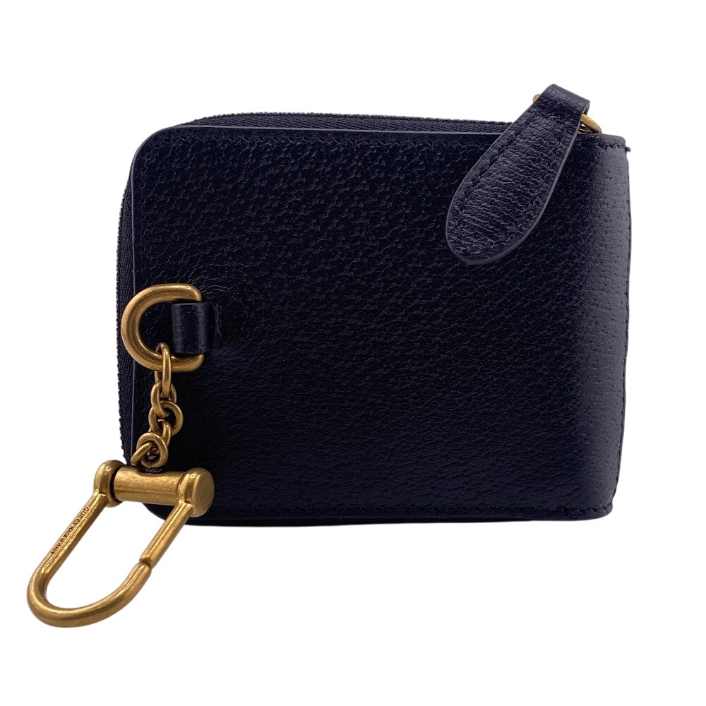 Gucci Coin Trefoil Pouch Leather Black Shoulder Bag