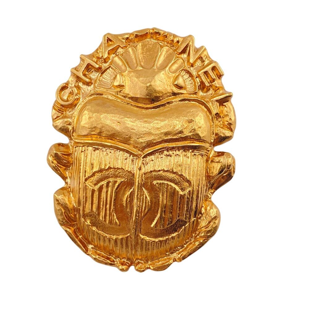 Chanel Brooch Plated COCO Mark logo Scarab Gold Handbag