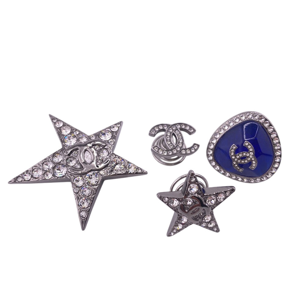 Chanel hair B22C Plated COCO Mark Star Blue Gold Handbag