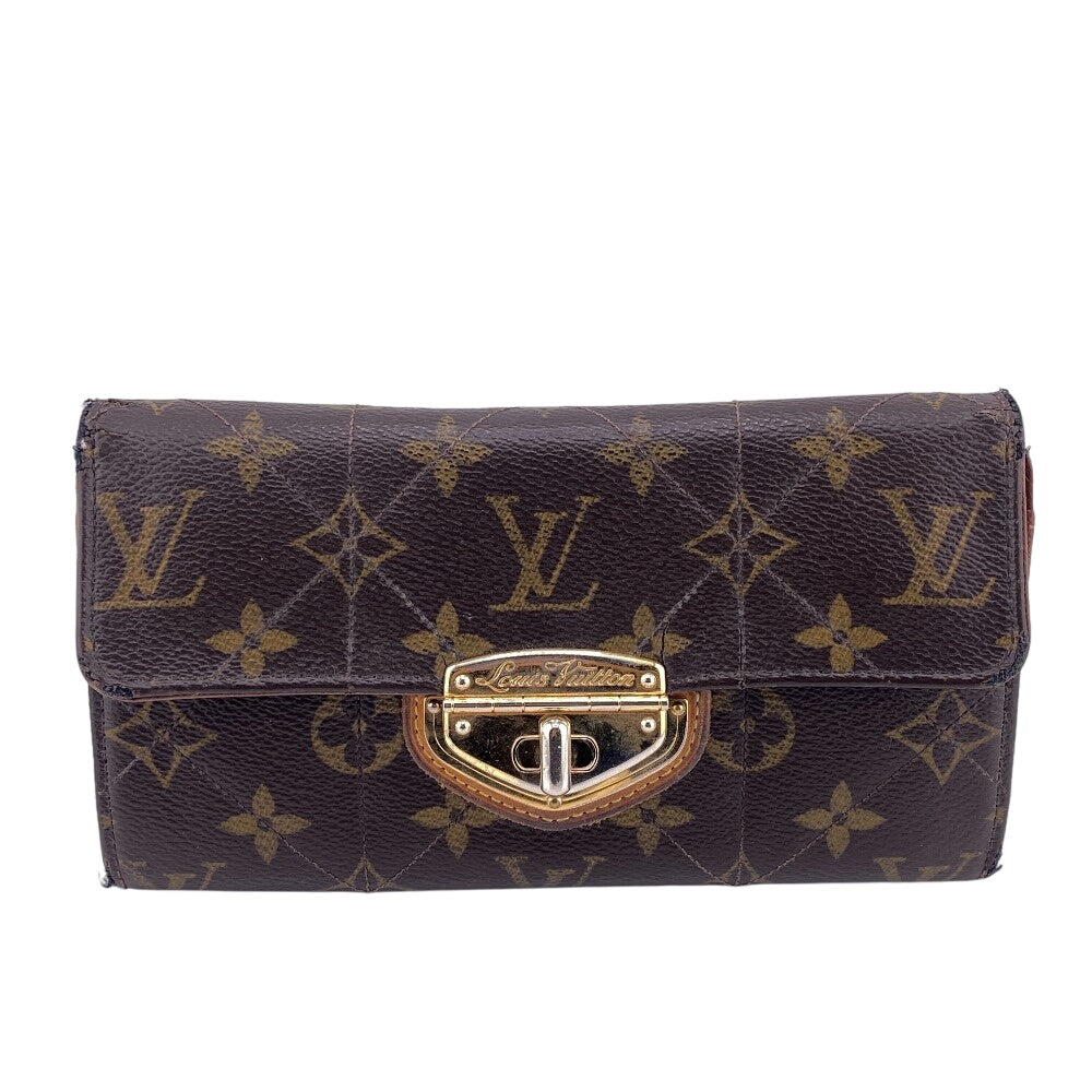 Louis Vuitton Long Purse M66556 Turn lock Monogram Brown Wallet Case