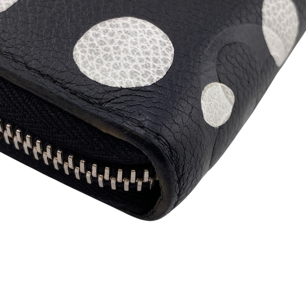 Louis Vuitton Long Purse M81906 Yayoi Kusama Monogram Leather Black Wallet Case