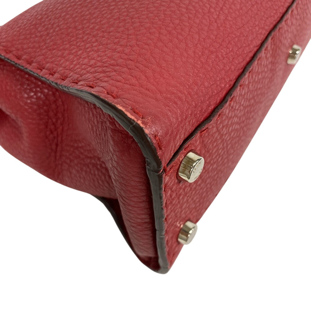 Fendi Handbag 8Bn226 Peekaboo Celeria Women Leather Red Travel Bag