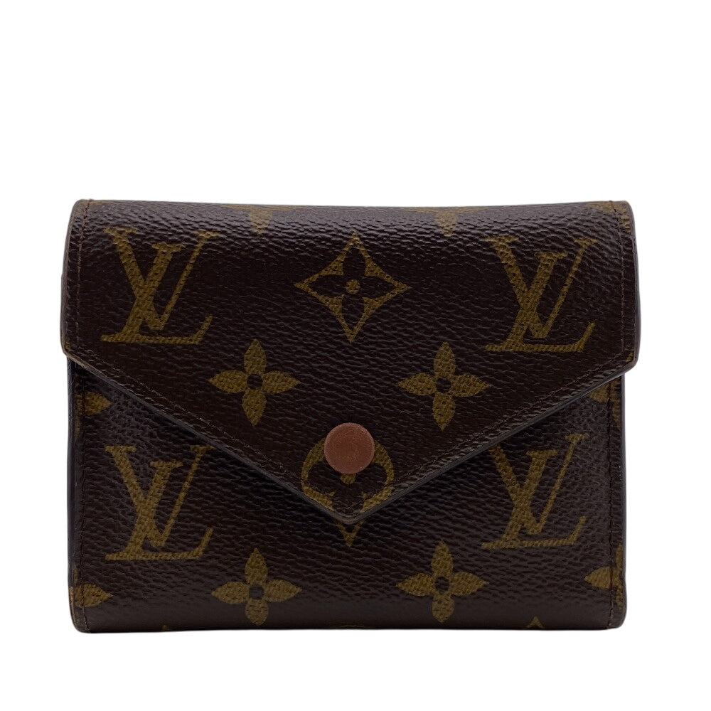 Louis Vuitton Tri-fold M62472 Victorine Monogram Leather Brown Wallet Case