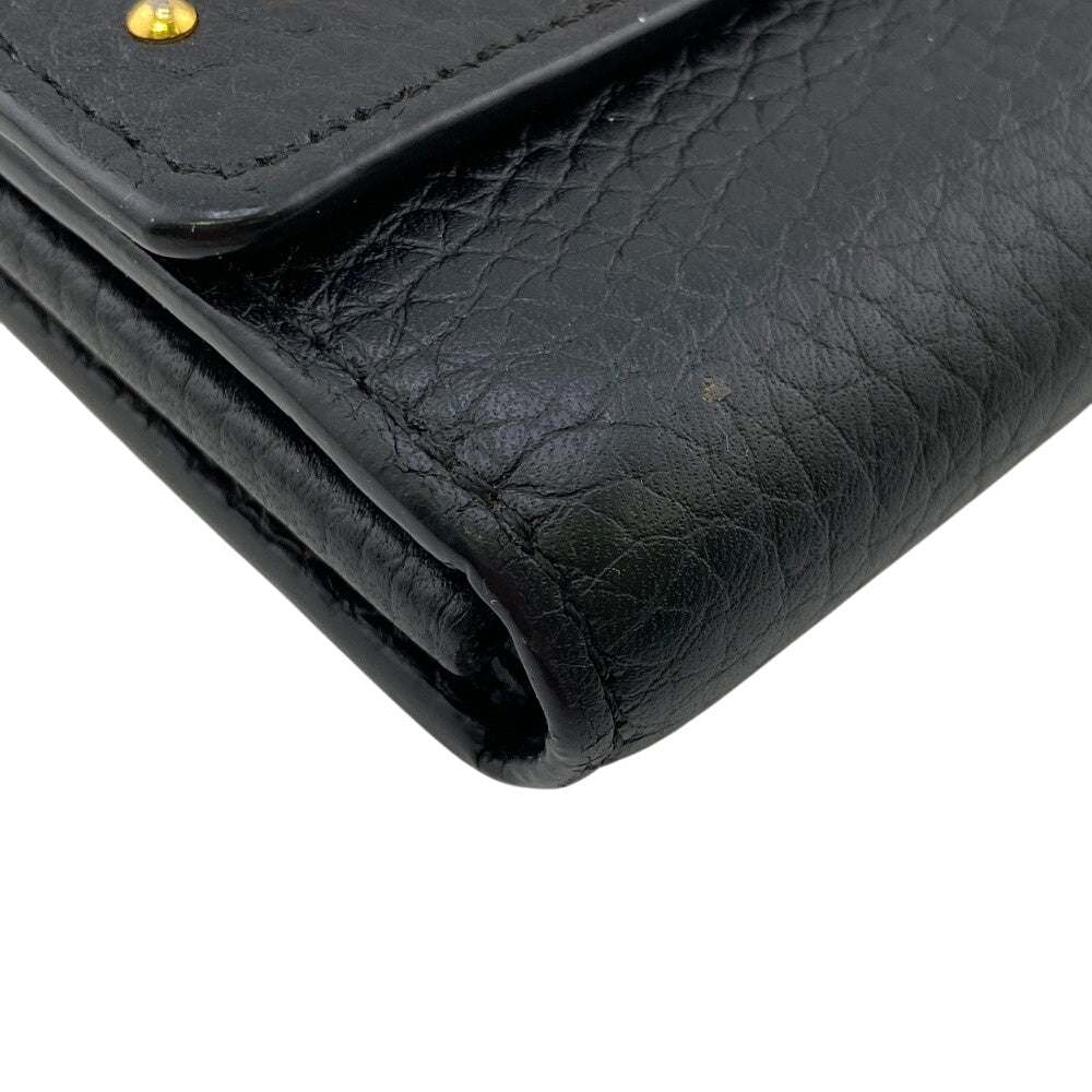Louis Vuitton Long Purse M63461 Taurillon Clemence Black Wallet Case