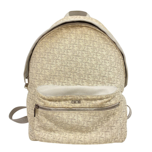 Dior Christian Backpack Backpack Trotter Rider Oblique Women Canvas Beige