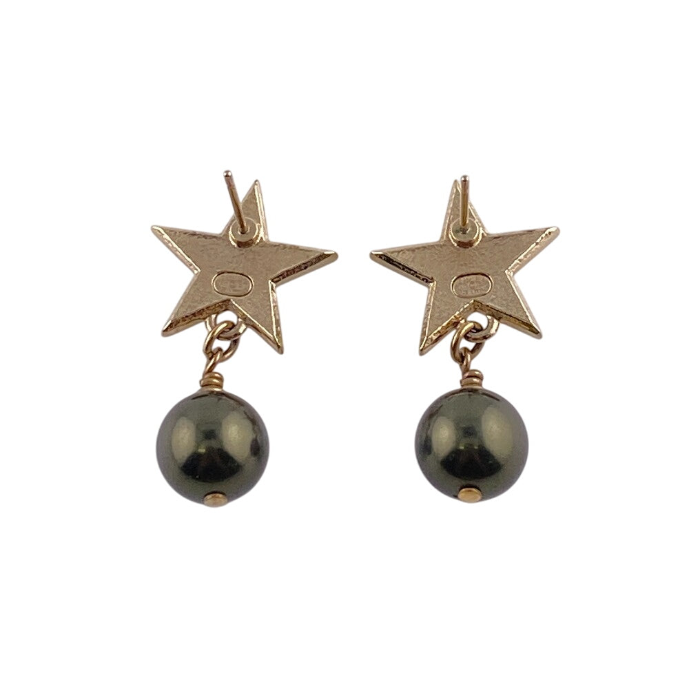 Chanel Pierce Plated A17C COCO Mark Star Gold Jewelry