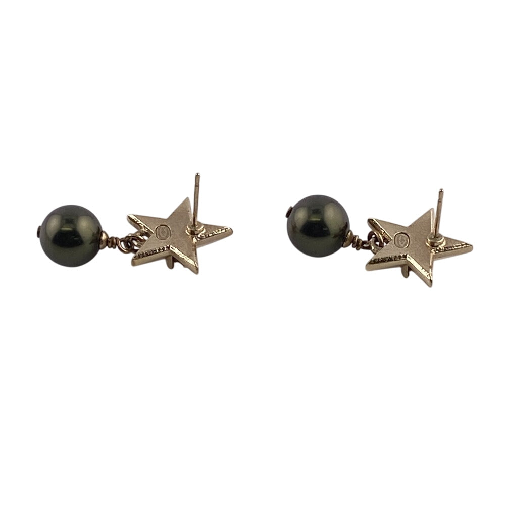 Chanel Pierce Plated A17C COCO Mark Star Gold Jewelry