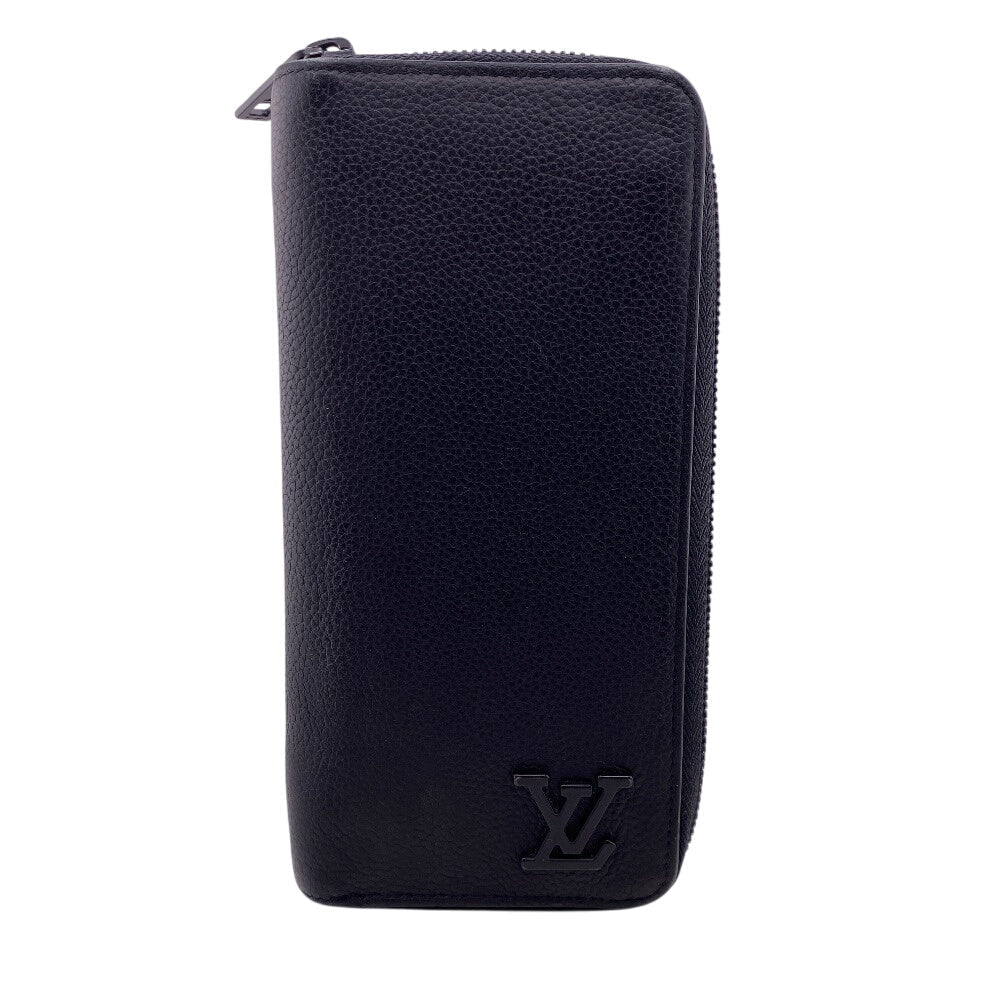 Louis Vuitton Long Purse M81743 Aerogram Zippy Leather Black Wallet Case