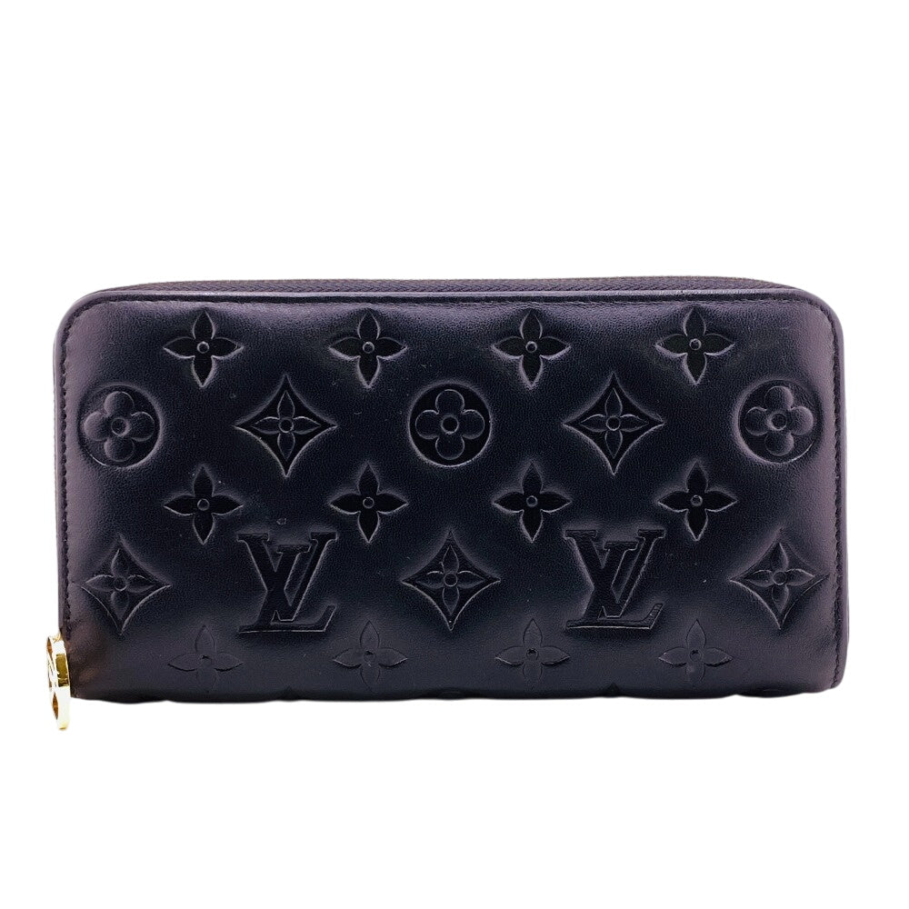 Louis Vuitton Long Purse M68382 Embossed Monogram Lambskin Black Wallet Case Z0011161 1