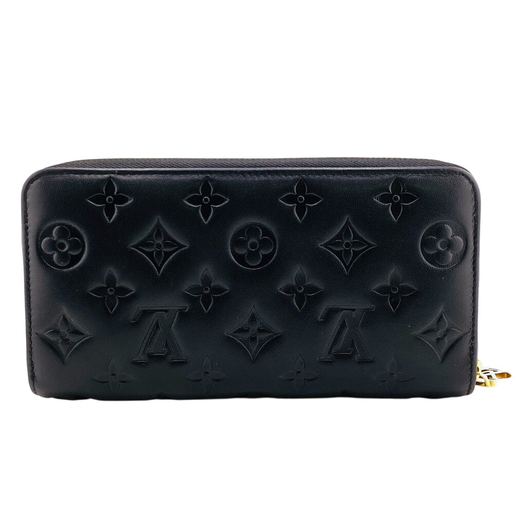 Louis Vuitton Long Purse M68382 Embossed Monogram Lambskin Black Wallet Case Z0011161 1