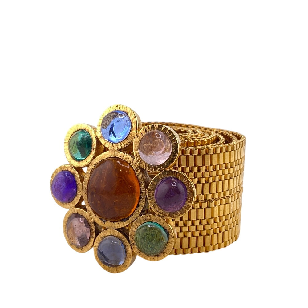 Chanel belt Plated Color Stone 96A Gripoa Gold