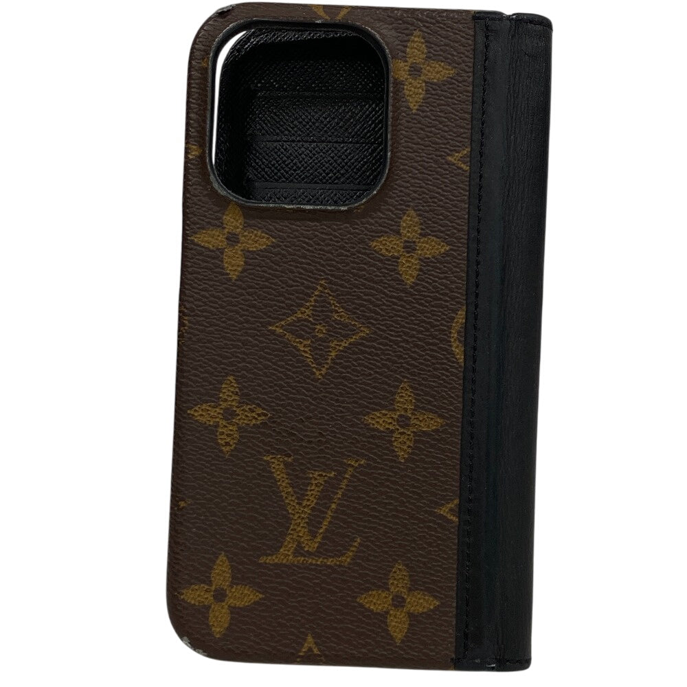 Louis Vuitton iPhone M82891 iPhone15Pro Folio Monogram Leather Brown Handbag