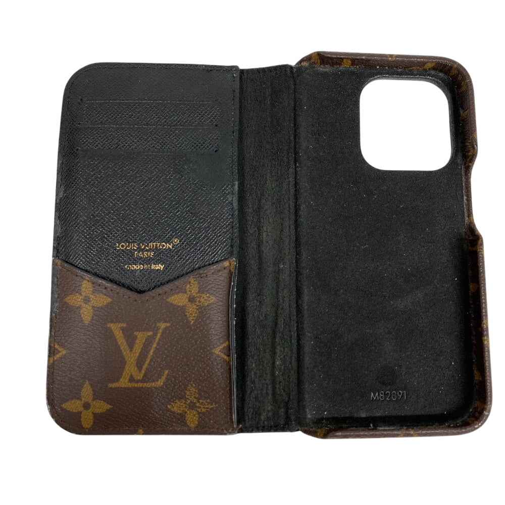Louis Vuitton iPhone M82891 iPhone15Pro Folio Monogram Leather Brown Handbag