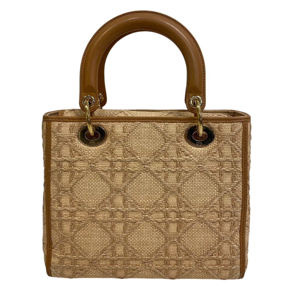 Dior Christian Shoulder Bag , Way Medium Bag Leather Raffia