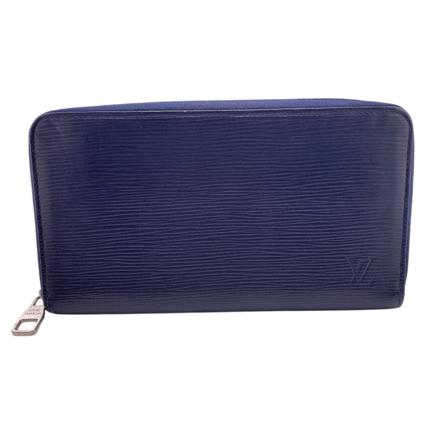 Louis Vuitton Long Purse M62644 Zip Around Leather Navy Wallet Case