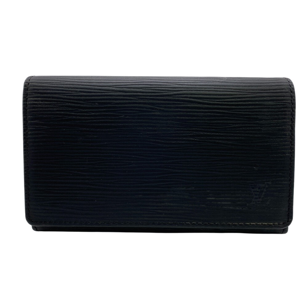 Louis Vuitton Bifold M63502 Epi Portonet Leather Black Wallet Case