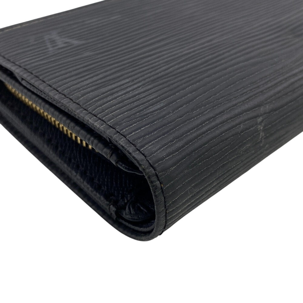 Louis Vuitton Bifold M63502 Epi Portonet Leather Black Wallet Case
