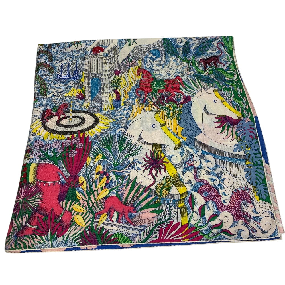 Stall Cashmere, Silk Multicolor Carre Jean Iris Blue Travel Bag
