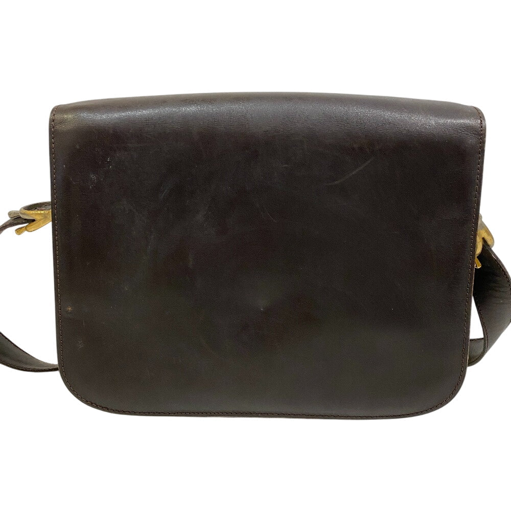 Shoulder Bag Carriage Metal Women Leather Brown
