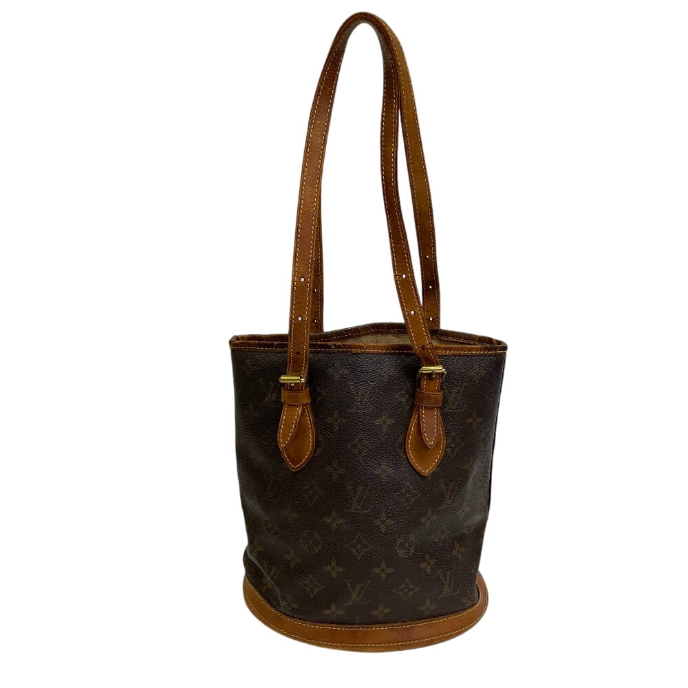Louis Vuitton M42238 BucketPM Monogram Leather Brown Tote Bag