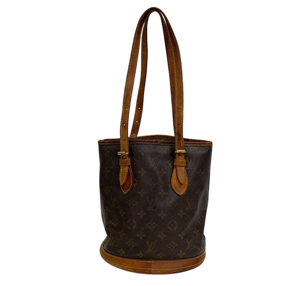 Louis Vuitton M42238 BucketPM Monogram Leather Brown Tote Bag