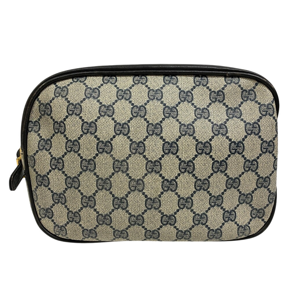 Gucci PVC, Old GG Unisex Leather Navy Logo Shoulder Bag