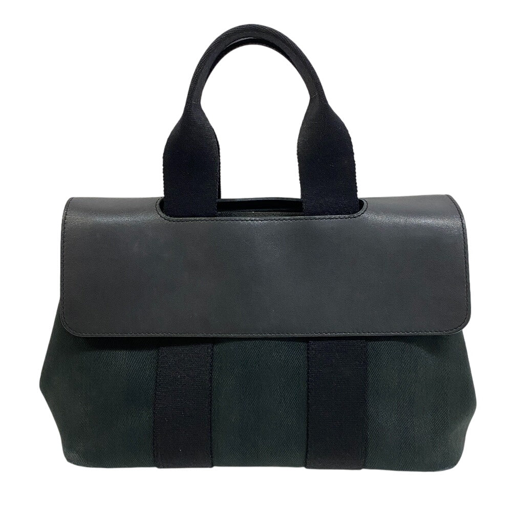 Toile Chevron , Tote Bag Pouch Valparaiso Leather Black