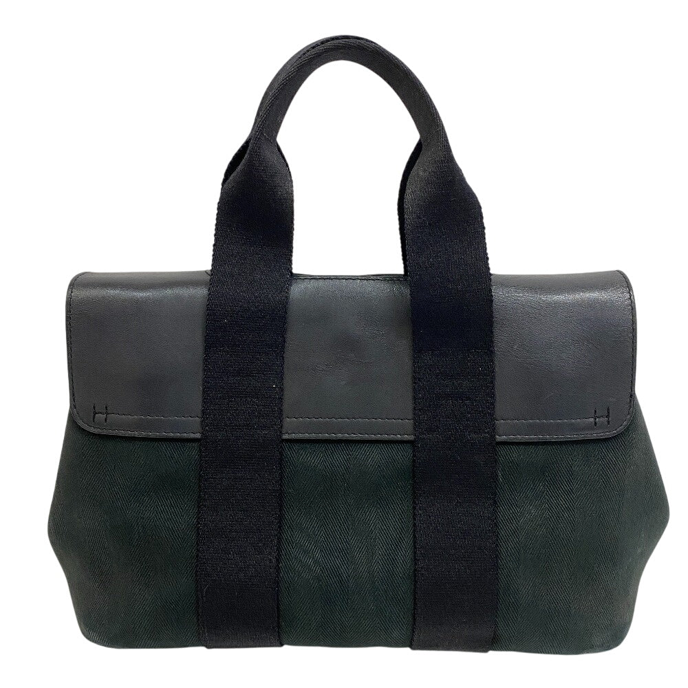 Toile Chevron , Tote Bag Pouch Valparaiso Leather Black