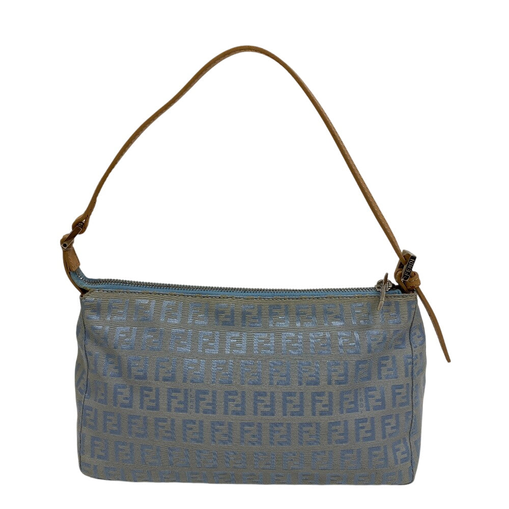 Fendi Shoulder Bag Accessory Pouch Zucchino Women Canvas Blue