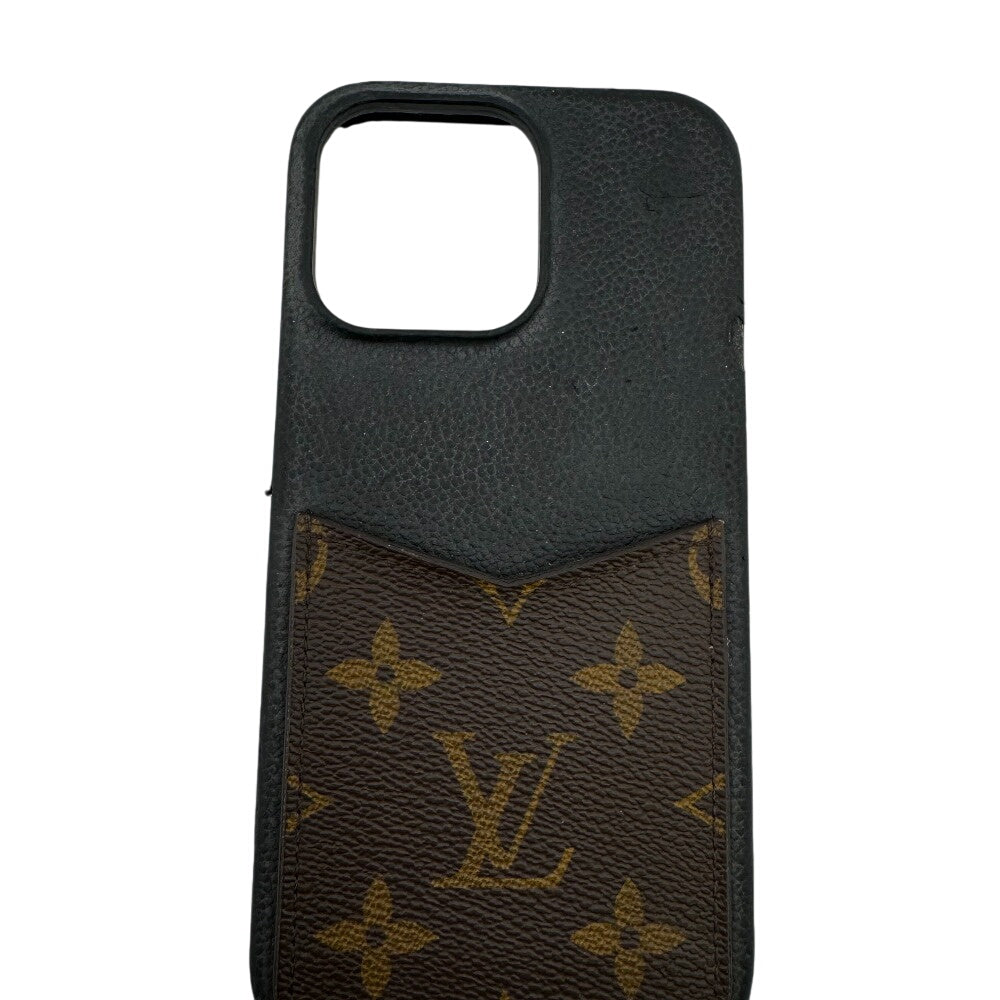 Louis Vuitton iPhone M82888 Bumper iPhone 15Pro Monogram Leather Black Handbag