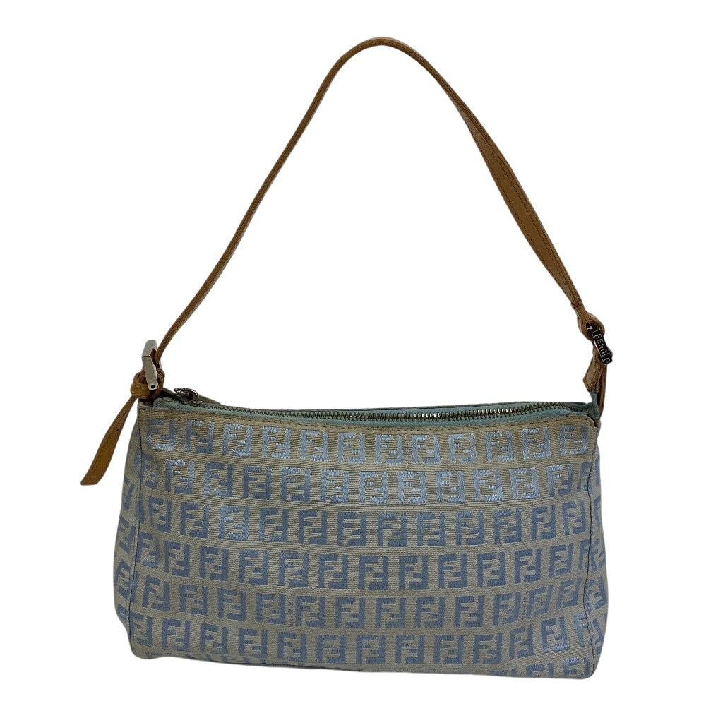 Fendi Handbag 8Br444 Type Accessory Pouch Shoulder Bag One Leather Canvas Blue Belt
