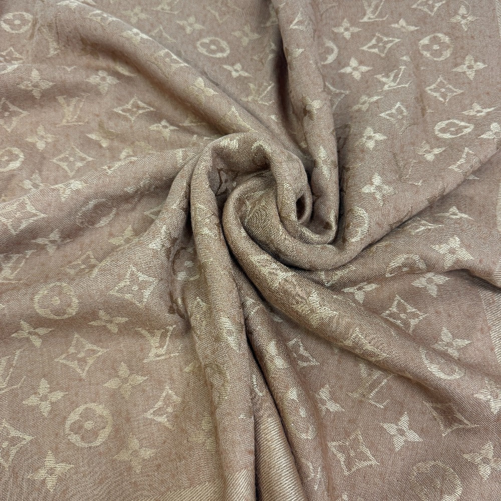 Louis Vuitton scarf M71338 Silk shawl Monogram Wool Brown