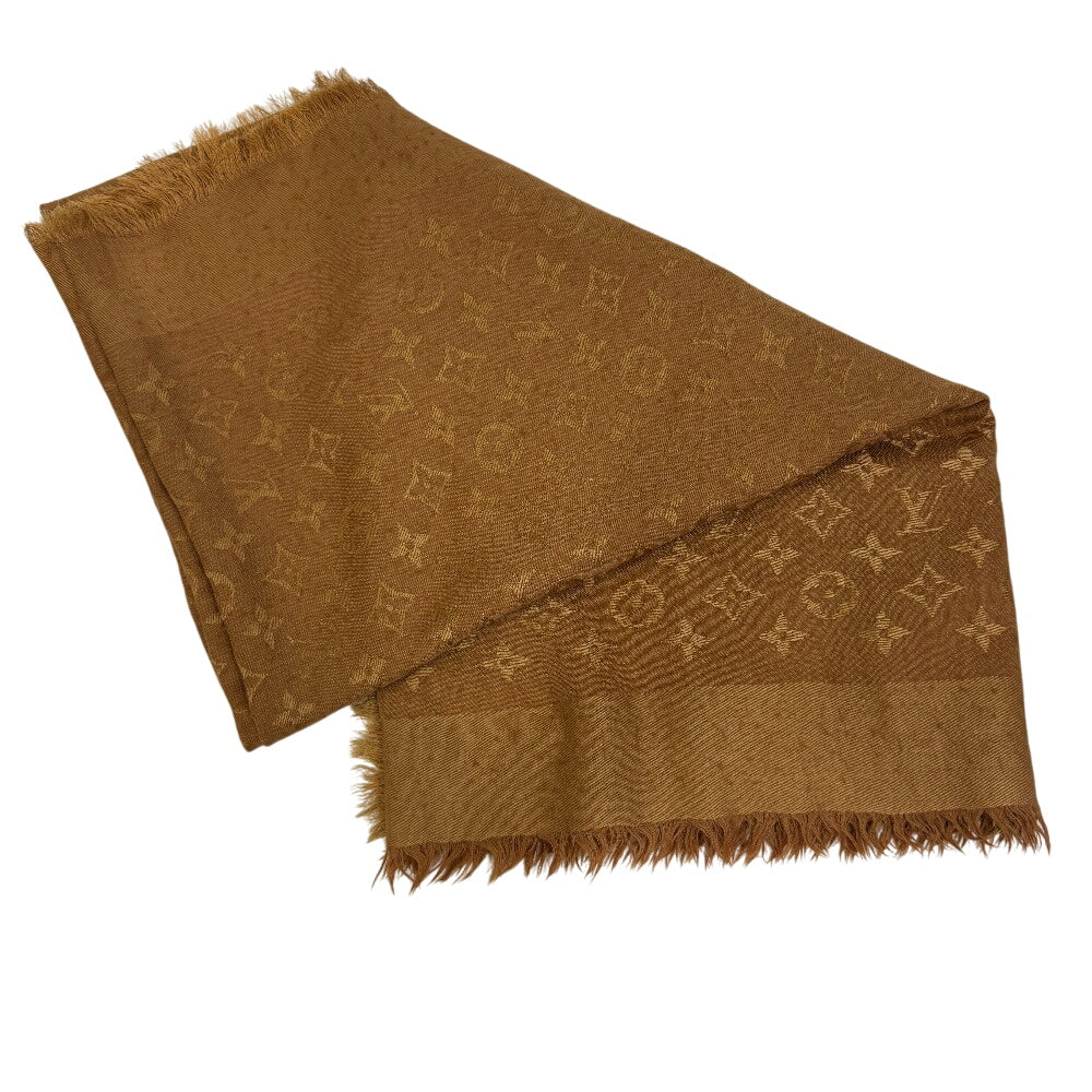 Louis Vuitton scarf M71338 Silk shawl Monogram Wool Brown