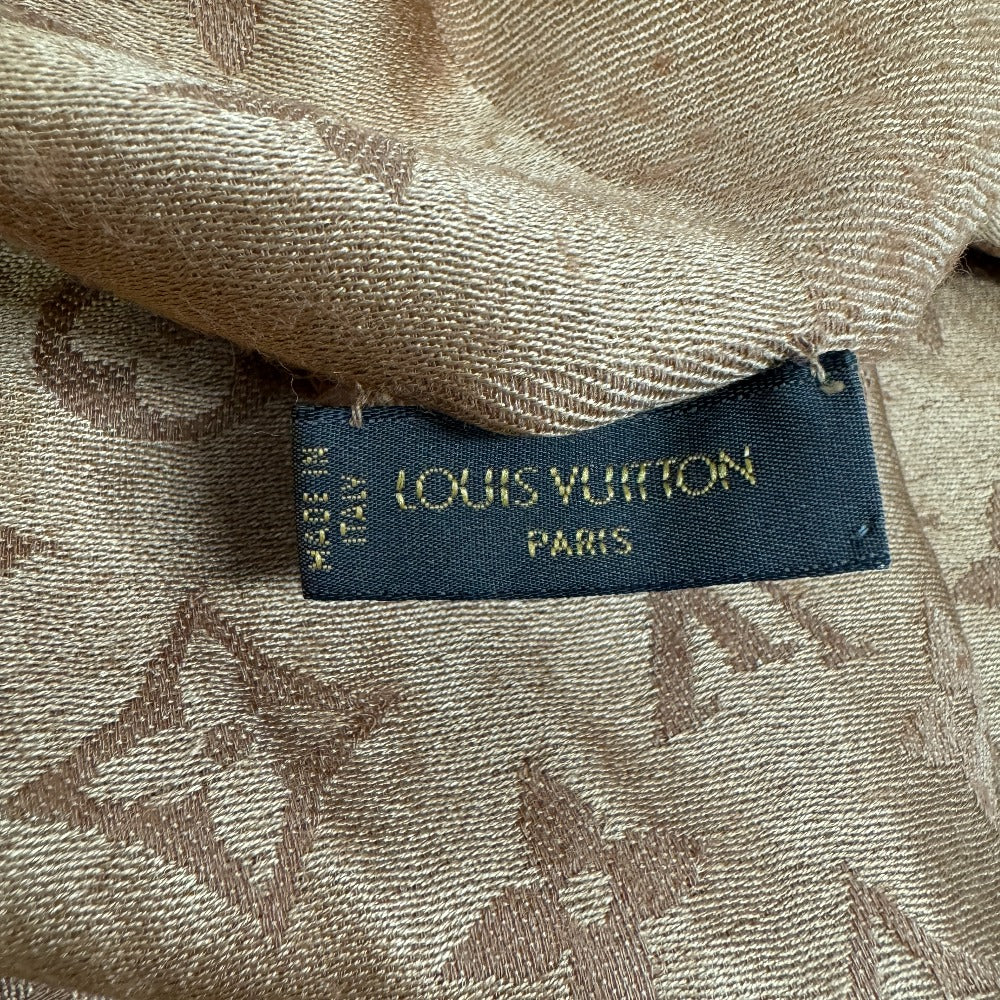 Louis Vuitton scarf M71338 Silk shawl Monogram Wool Brown