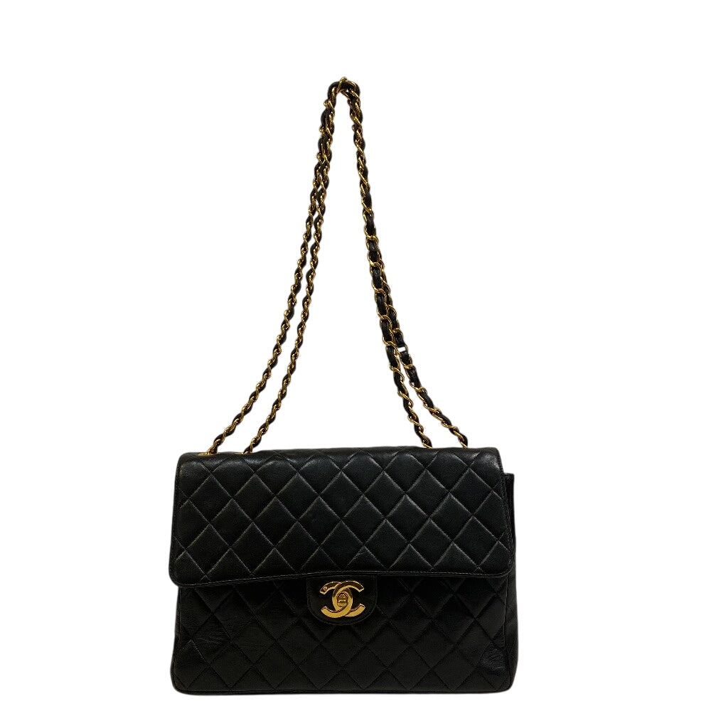 Chanel lambskin Deca Trasse Black Shoulder Bag