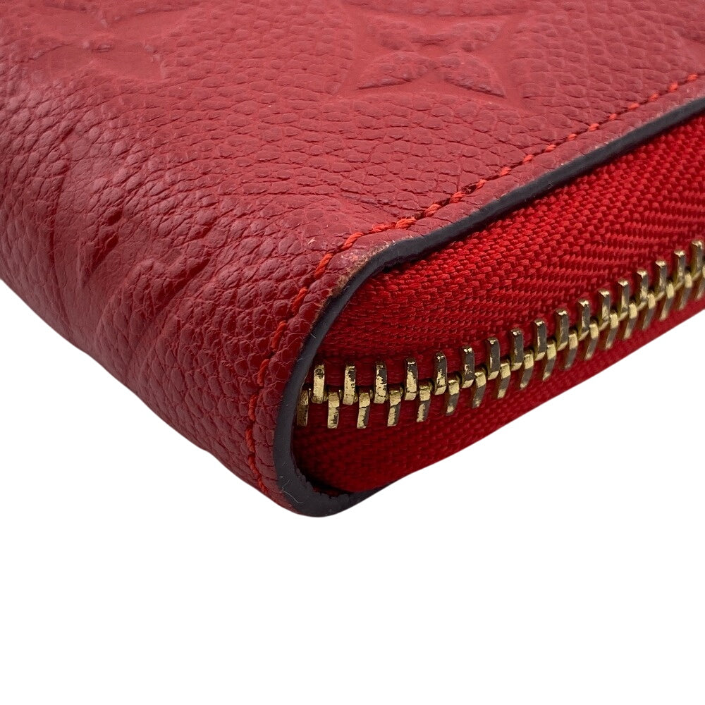 Louis Vuitton Long Purse M63691 Zip Around Monogram Leather Red Wallet Case