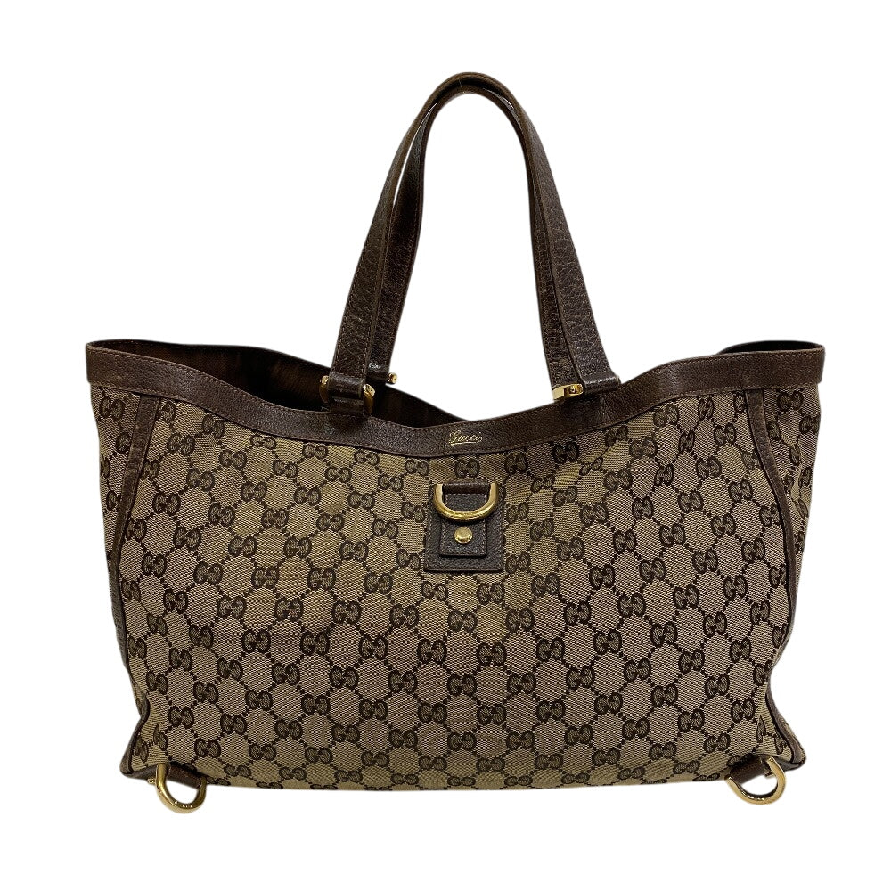Gucci GG , GG Abbey Leather Canvas Beige Shoulder Bag