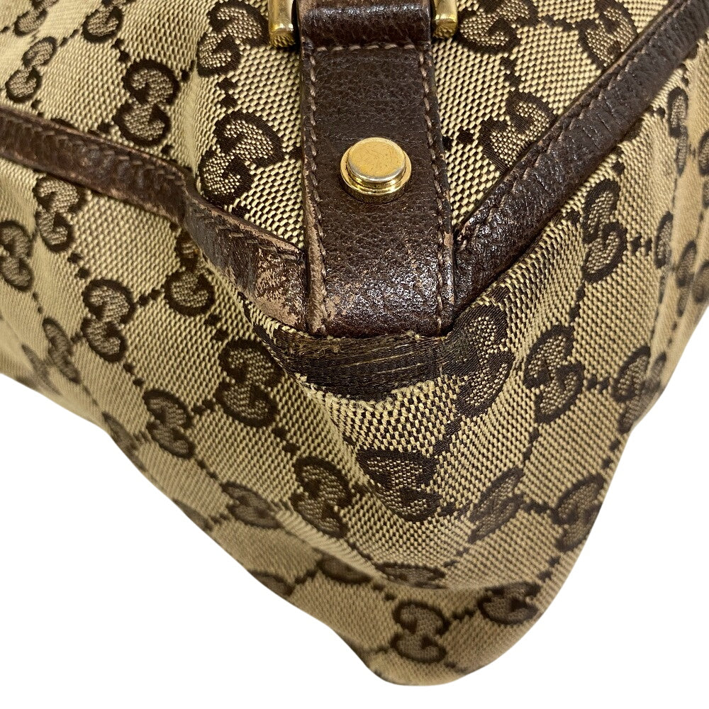 Gucci GG , GG Abbey Leather Canvas Beige Shoulder Bag
