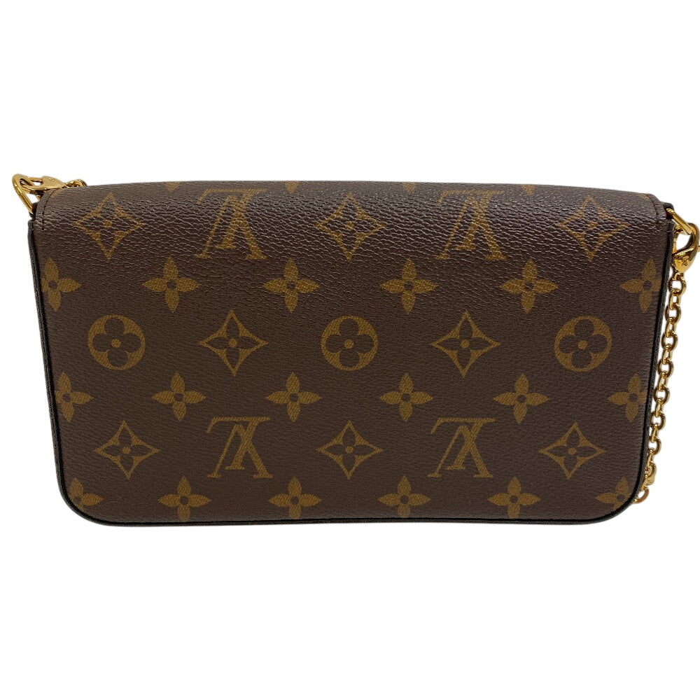Louis Vuitton Pochette M81896 Pochette Felice Monogram Leather Black Clutch Bag