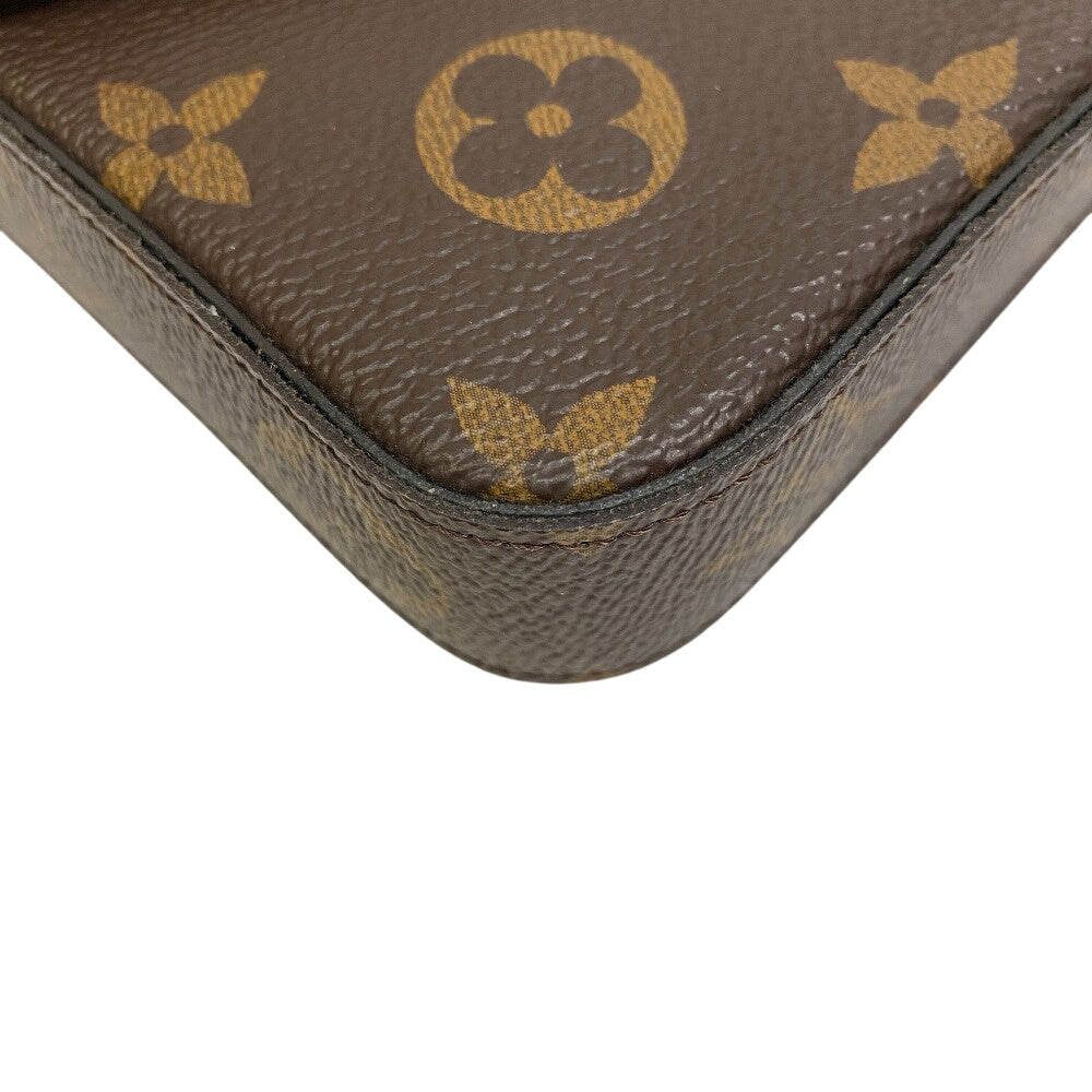 Louis Vuitton Pochette M81896 Pochette Felice Monogram Leather Black Clutch Bag