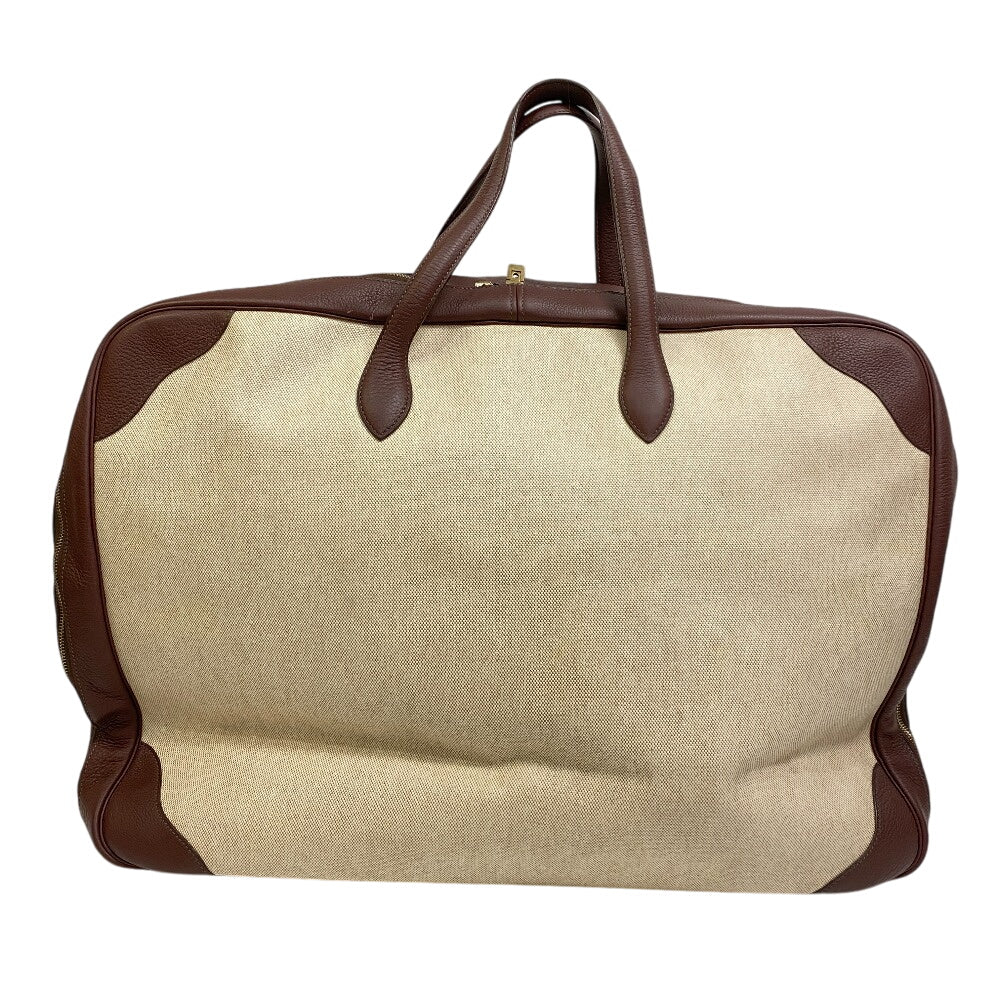 Hermes Boston Duffel Bag Travel Bag Duffle Bag Victoria Canvas Brown