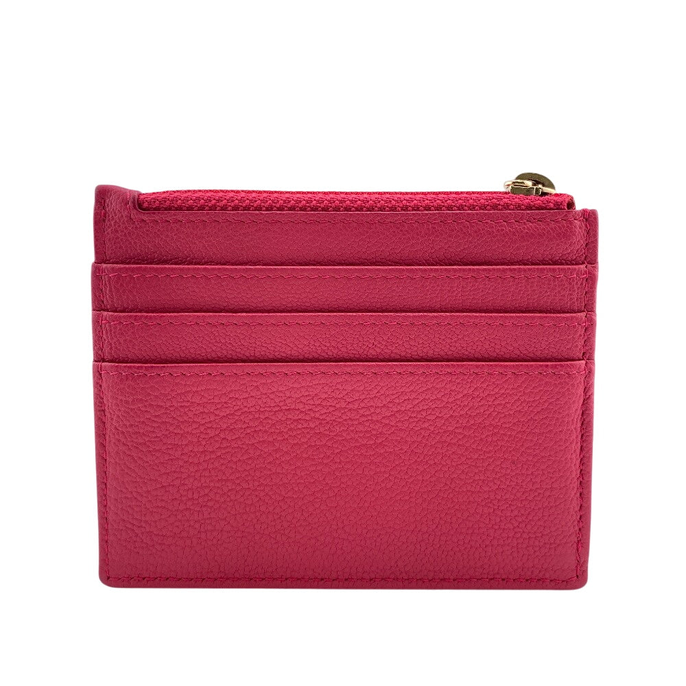 Chanel Coin Fragment Card COCO Mark Pink Leather Wallet Case
