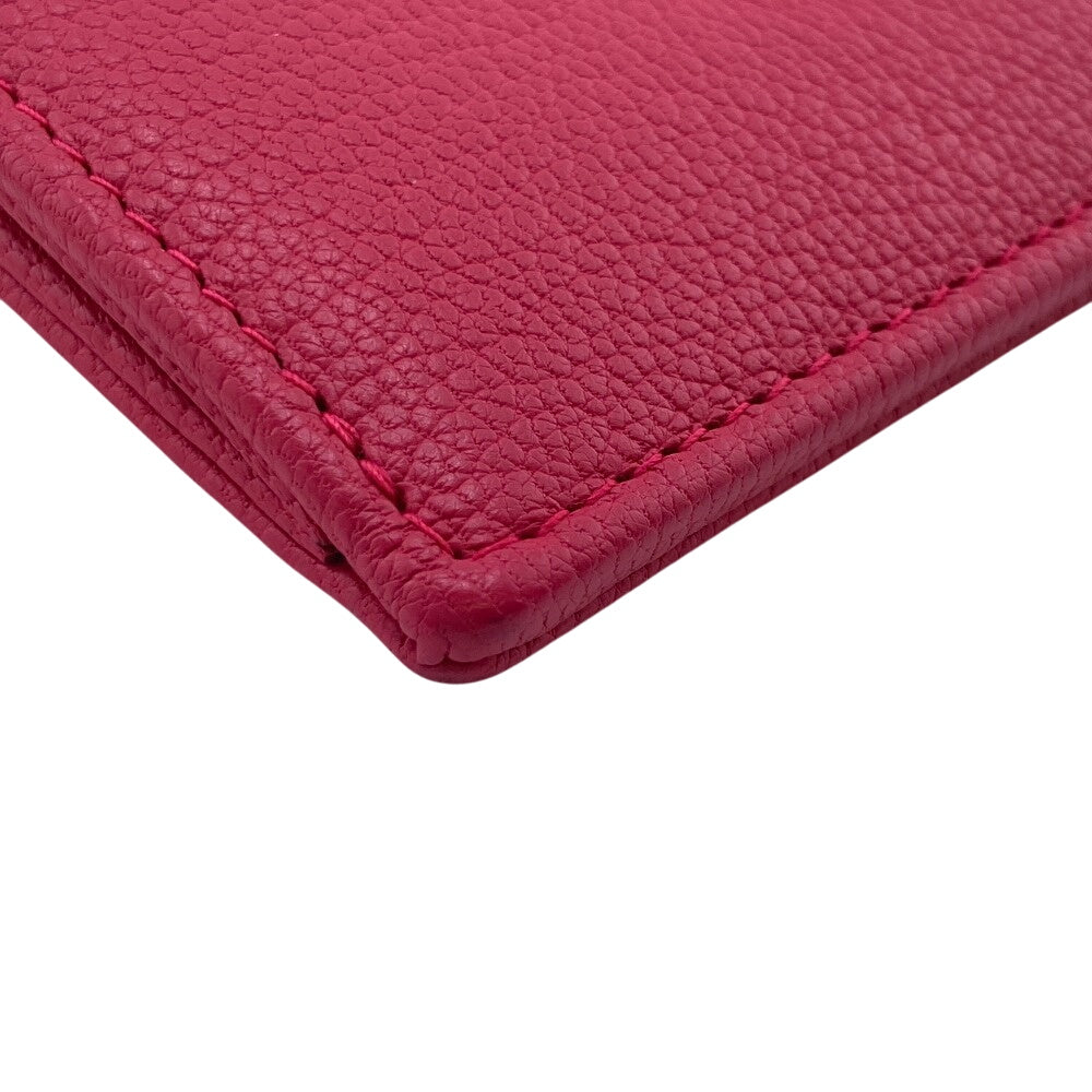 Chanel Coin Fragment Card COCO Mark Pink Leather Wallet Case