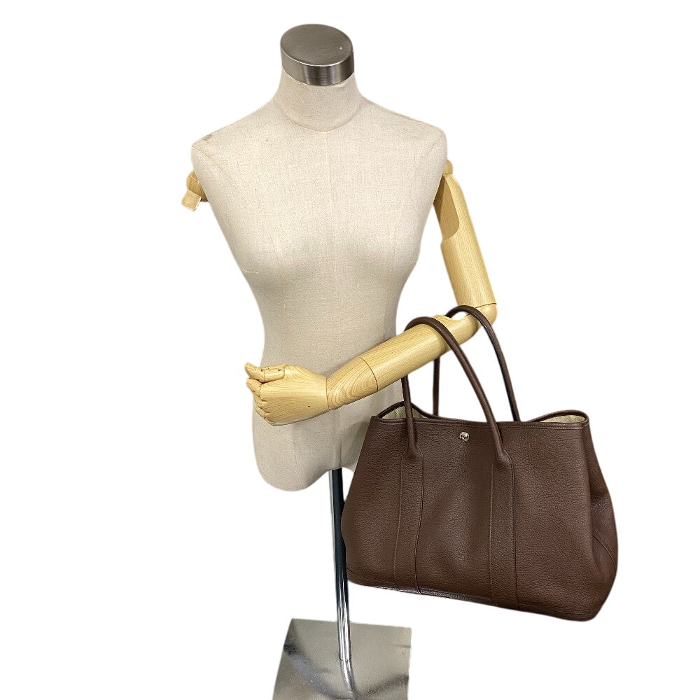 Hermes Tote Bag Negonda Garden Party Mm Women Leather Brown